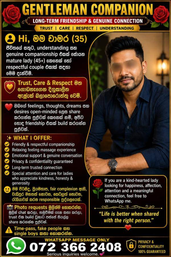 🌹 Gentleman Companion | Long-Term Friendship & Genuine Connection 🌹
